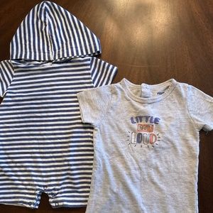 Free Planet 3-6M Little But Loud 2pc Short Rompers